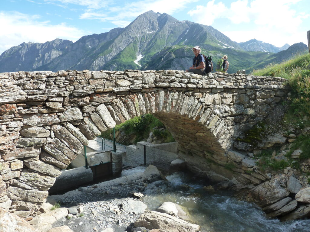 bridge in Chamonix on way to Alps Mont Blanc