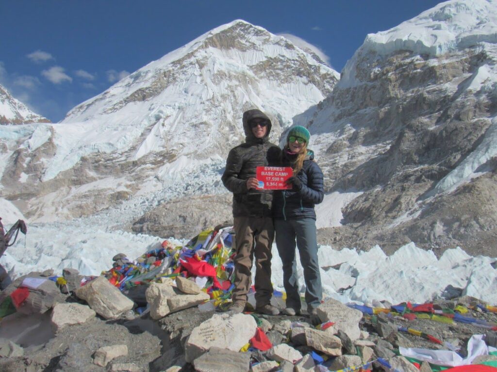 Everest Base Camp in Nepal Himalayas mountains
