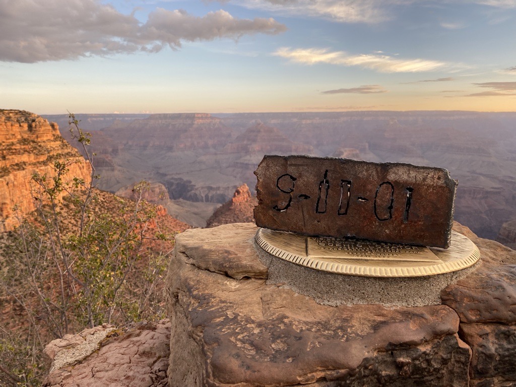 at the top of grand canyon on rim to rim hike