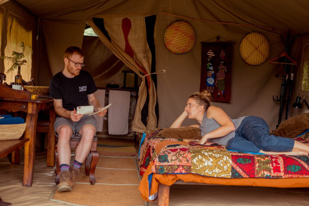 tent accommodations at first night of acclimitization before trek to Kilimanjaro