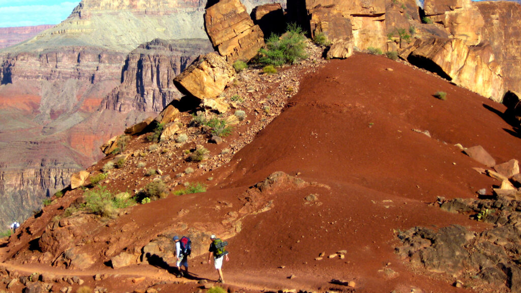 Hikers on a guided MT Sobek trip to Phantom Ranch