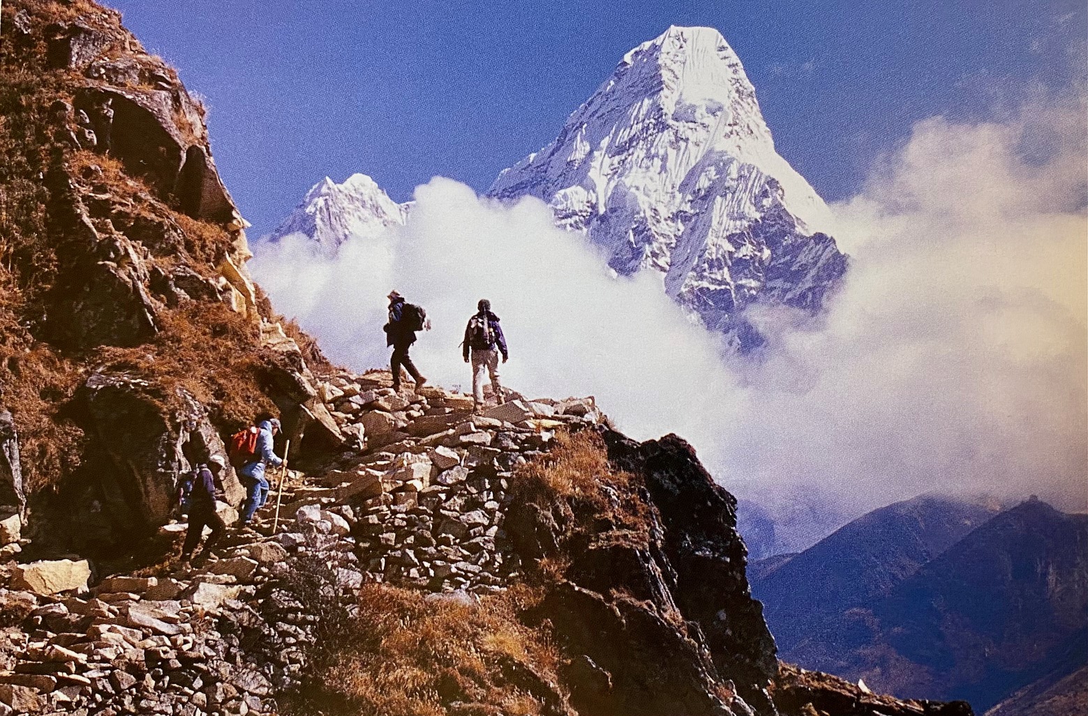 historic photo at MT Sobek on first ascent to Himalayas