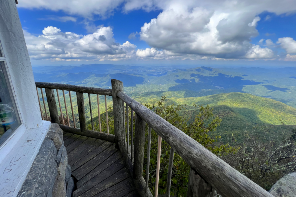 Breathtaking view from a historic firetower in Great Smoky Mountains National Park