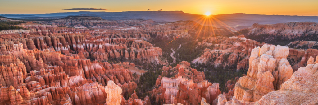 beautiful landscape of hoodoos in bryce canyon territory